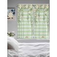 thumbnail image 3 of Watercolor Floral Living Room Curtains 2 Panel, Spring Flowers Leaves Botanical Green Plaid Cafe Window Treatment, Extra Long Farmhouse Bedroom Bathroom Kitchen Curtains Drapes 104"x72", 3 of 6