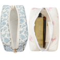 thumbnail image 2 of Bolsa de maquillaje HHQQWZ bolsa de cosméticos de viaje para mujeres niñas azul, 2 of 7