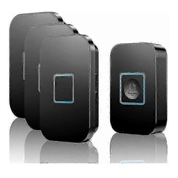 A-wireless Doorbell, Wireless Doorbell Set, 400m Range Ip55 Waterproof Outdoor Front Doorbell With 3 Plug-in Receivers, 60