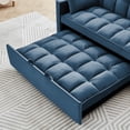 thumbnail image 6 of DeeHome Sleeper Sofa Couch w/Pull Out Bed, 55" Modern Velvet Convertible Sleeper Sofa Bed, Small Love seat Sofa Bed w/Pillows & Side Pockets for Small Space, Living Room, Apartment,Peacock Blue, 6 of 9