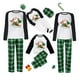 thumbnail image 3 of Pijamas familiares a juego de Navidad, diseño exclusivo de Papá Noel y ciervo, caja de regalo, conjunto de pijamas a cuadros verdes, 3 of 3
