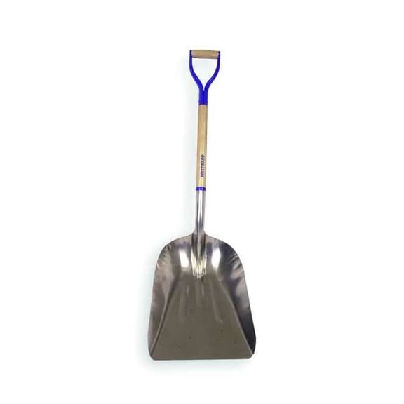 No. 12 14 ga Grain Scoop, Aluminum Blade, 29-1/2 in L Natural Wood Handle