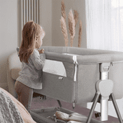 Cowiewie Bassinet for Babies Large Volume and Mobile with Storage Basket Bedside Sleepers for 0 to 6 Months Baby Infants