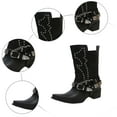 thumbnail image 5 of Cowboy Boots for Women Punk Studded Wide Mid Calf Motorcycle Riding Boots Gothic Western Cowgirl Booties, 5 of 7