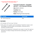 thumbnail image 2 of Front Inner Tie Rod Set - Compatible with 2011 - 2015 Chevy Volt Base 2012 2013 2014, 2 of 2