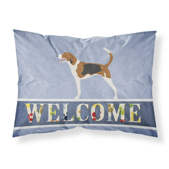 American Foxhound Welcome Fabric Standard Pillowcase Blue