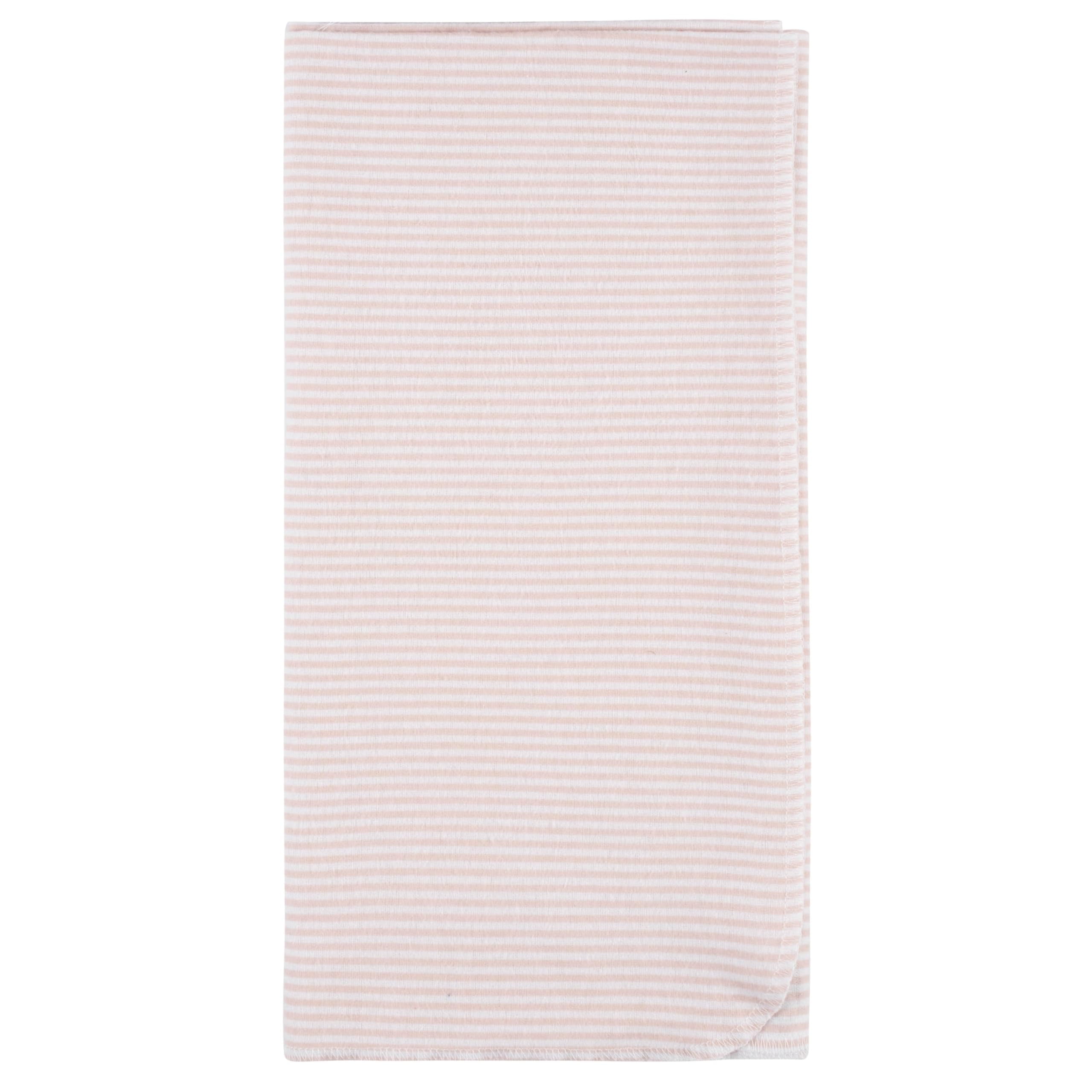 Gerber Baby Girls 100% Cotton Flannel Receiving Blankets, 5-Pack, Pink, Pink Safari
