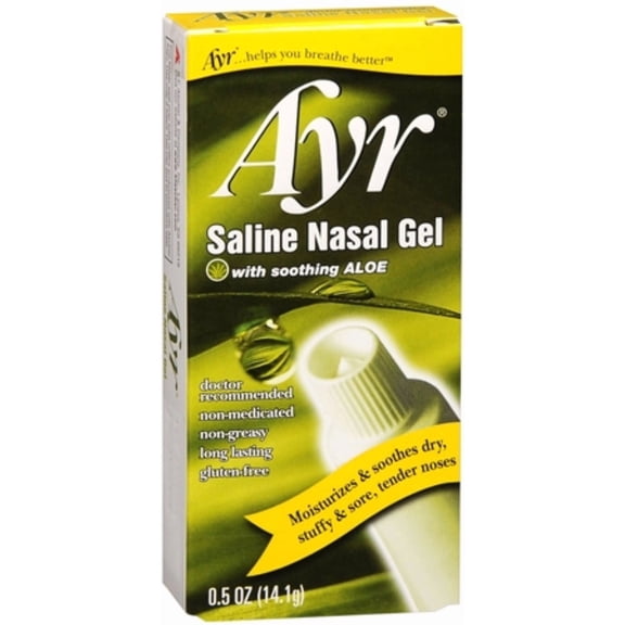 Ayr Saline Nasal Gel with Aloe, 0.50 oz (Pack of 6)