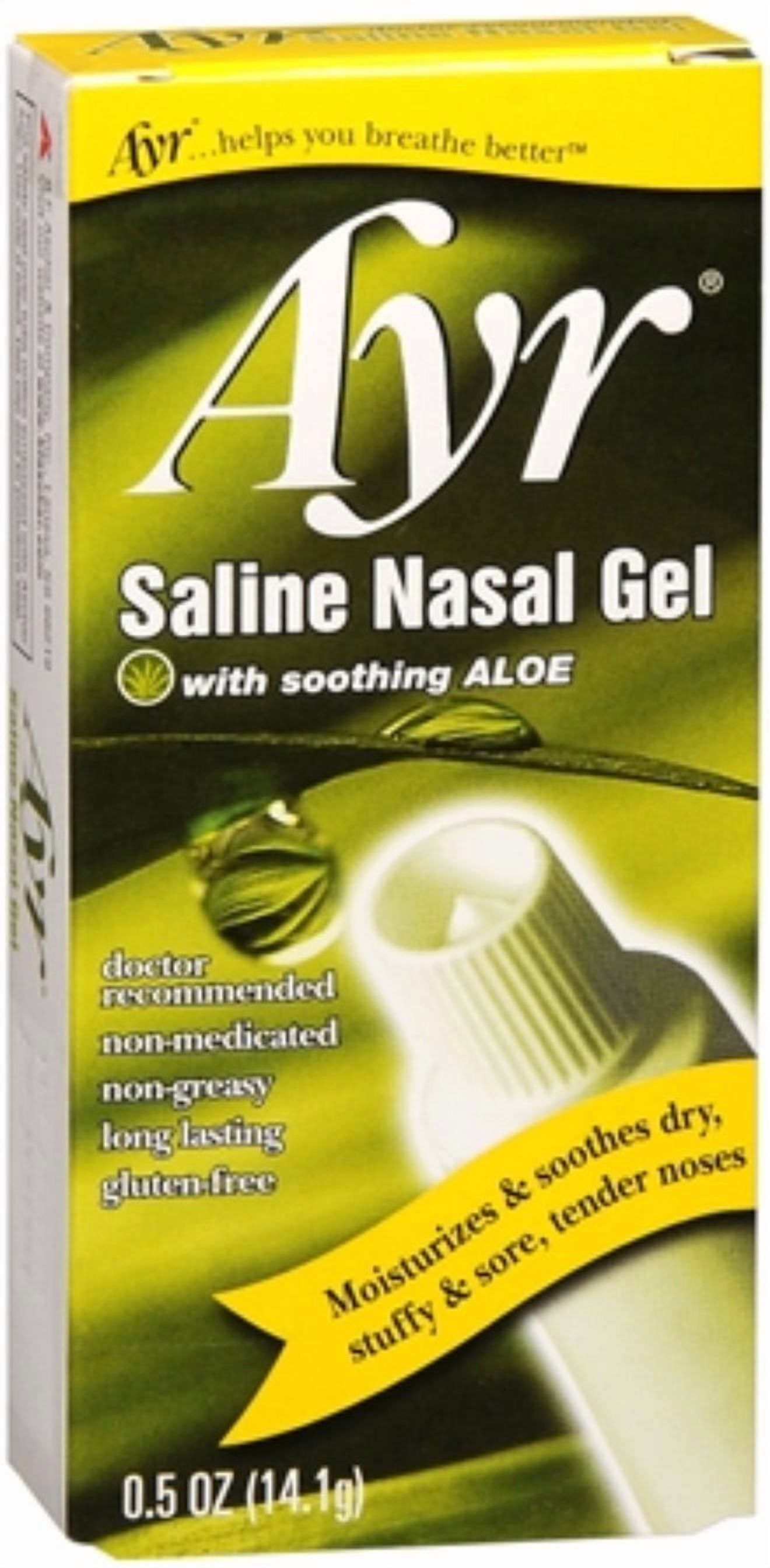 Ayr Saline Nasal Gel with Aloe, 0.50 oz (Pack of 6)