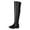 Black, variant on Rokment Slouchy Thigh High Boots for Women Fall Winter Fashion Leather Platform Chunky Low Heel Wide Calf over The Knee Long Tall Dress Boots Black Size 6