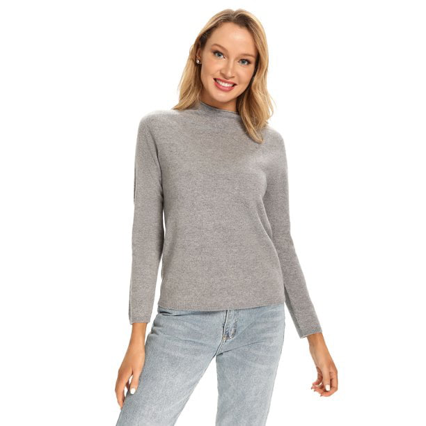 LANPULUX 100% Soft Wool Sweaters Gifts for Women Lightweight Long-Sleeve V-Neck Pullovers
