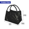 thumbnail image 3 of Vsdgher Black Marble Texture Abstract Print Insulated Reusable Bags with Sturdy Zipper and Handles, Foldable Totes for Hot or Cold Food Bring or Delivery, 3 of 8