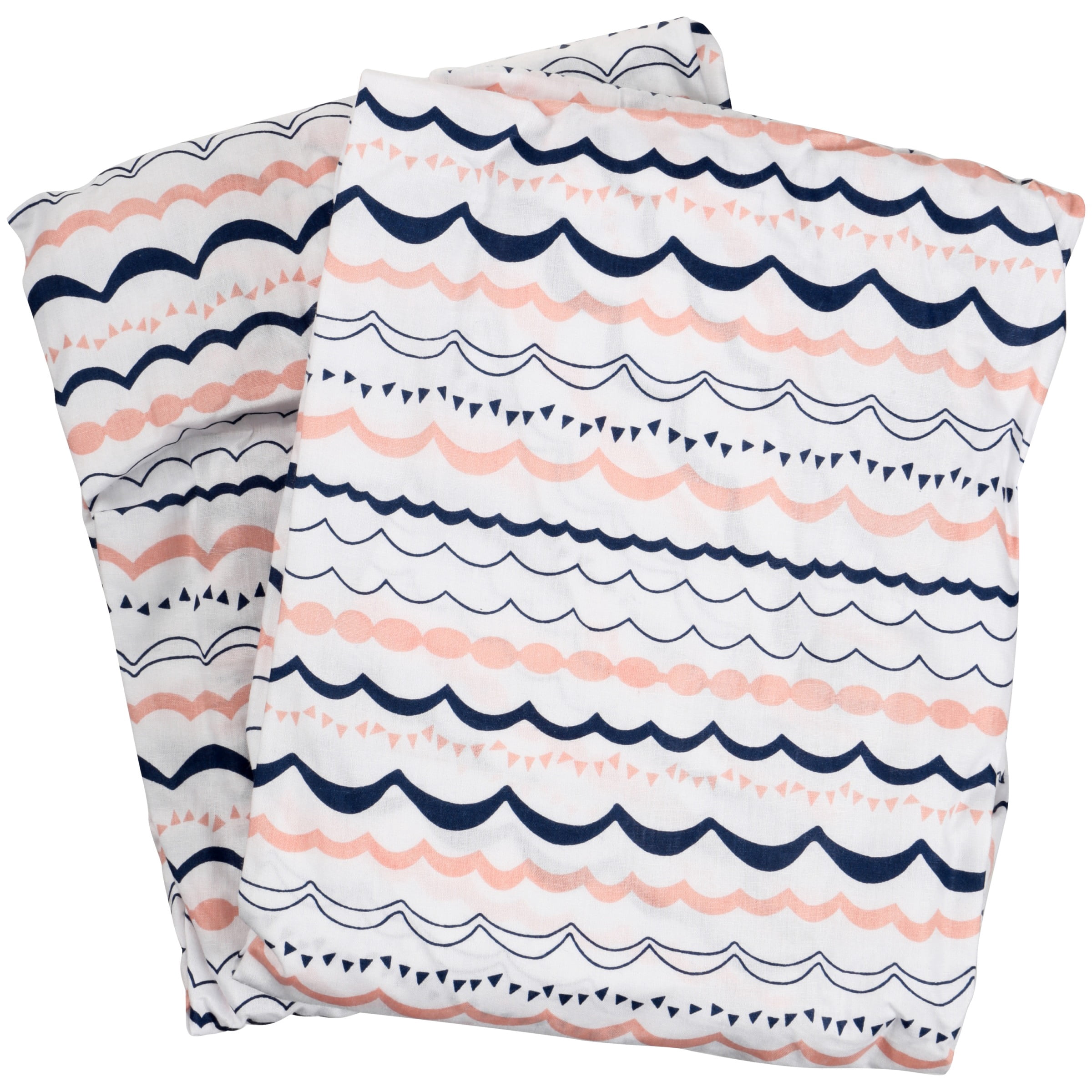 Bacati Olivia Tribal Garland Coral Navy Crib Fitted Sheet 2 ct package