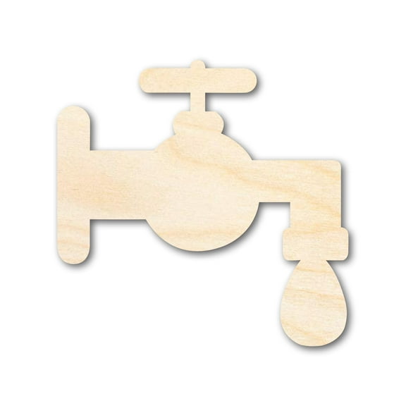 Unfinished Wood Water Spout Silhouette - Craft - up to 46" DIY 5" / 1/4"