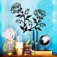 thumbnail image 6 of ESTART 2 PCS Large Black Metal Rose Wall Art, Romantic Wall Decor for  Bathroom Flower Sculpture, 6 of 9