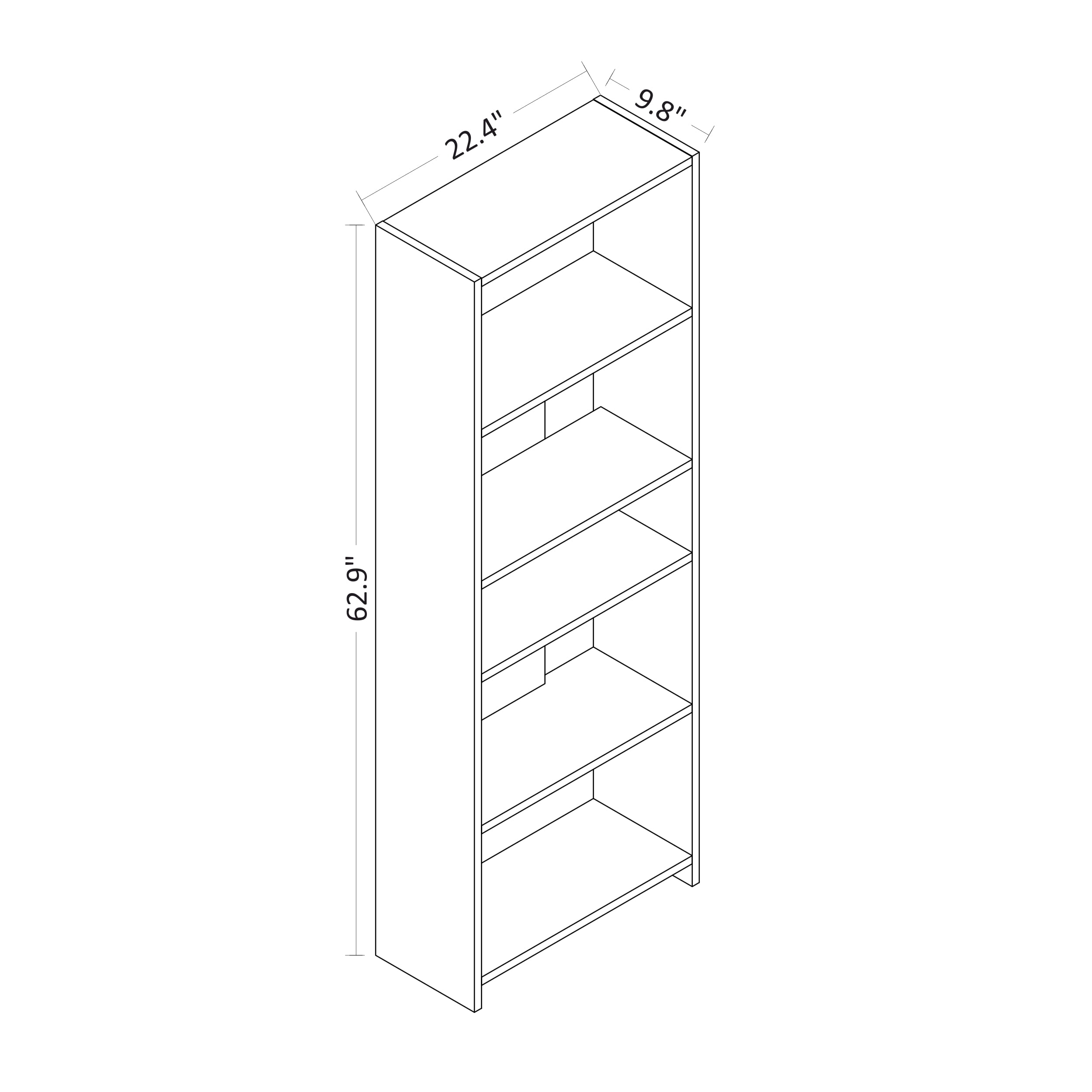 Ada Home Decor Diosp Multiple Tier Bookcase, Oak