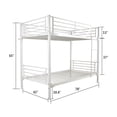 thumbnail image 7 of Metal Bunk Bed Twin Over Twin with Ladder, Heavy Duty Sturdy Bunk Bed with Safety Guard Rails, Noise Free, No Boxing Spring Needed, White, 7 of 7