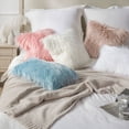thumbnail image 6 of Phantoscope 18" x 18" 2-Pack Faux Fur Decorative Throw Pillows, Plush Cushions with Inserts for Couch, Bed, Chair, Dark Gray, 6 of 7