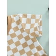 thumbnail image 5 of Hirigin Newborn Baby Boy Girl Checkerboard Rompers Short Sleeve One Piece Bodysuit Jumpsuit Playsuit with Pockets Summer Outfit, 5 of 7