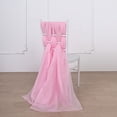 thumbnail image 5 of BalsaCircle 5 Pink Extra Premium Chiffon Chair Sashes Bows Ties Ceremony, 5 of 7