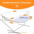 thumbnail image 6 of KEESTP 2 Person Portable Double Hammock Without Stand - 500lb Capacity Outdoor Hammock for Camping, Backyard - Whitegray, 6 of 6