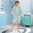 thumbnail image 5 of FORMRS Niños Bathrobe Unisex Hooded Robe Soft Plush Pajamas Sleepwear, Size 2-3T, Blue Halloween Ghosts, 5 of 7