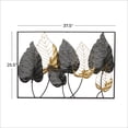 thumbnail image 3 of DecMode Black Metal Tall Cut-Out Leaf Wall Decor with Intricate Laser Cut Designs, 3 of 10