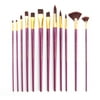 Royal & Langnickel - 12pc Zip N' Close Assorted Long Handle Artist Paint Brush Set - Burgundy Taklon 1