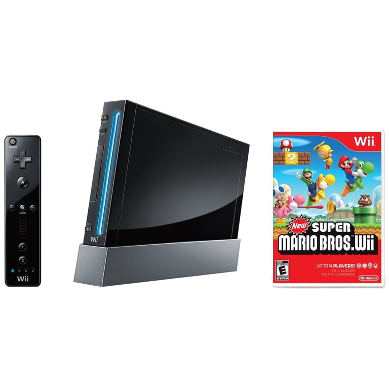 Nintendo Wii Console Black, New Super Mario Bros Bundle