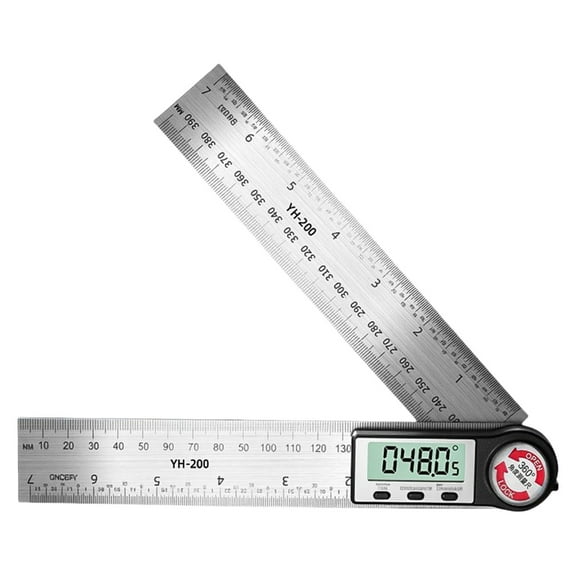 Digital Angles Finders 200mm Stainless Steel Protractors with High Accuracy LCD Display for Engineers & Woodworkers