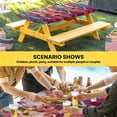 thumbnail image 6 of Abstract Red Table Cloths for 4 Foot Rectangle Tables, Painting Buildings Geometric Color Block Patio Waterproof Elastic Fitted Tablecloths, Washable Rectangular Table Cover for Camping, 6 of 8