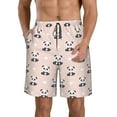 thumbnail image 2 of Uemuo Cute Panda Pattern Men's Swim Trunks Hawaiian Beach Bathing Suit Swimsuits Beach Quick-Dry Shorts with Pockets-, 2 of 9