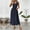#JIE250530A454 Navy, variant on Aloohaidyvio Dresses for Women No Boundaries Women Summer Dresses V Neck Maxi Dress Tiered Silhouette with Flutter Sleeve Backless Elastic Waist Flowy Dress