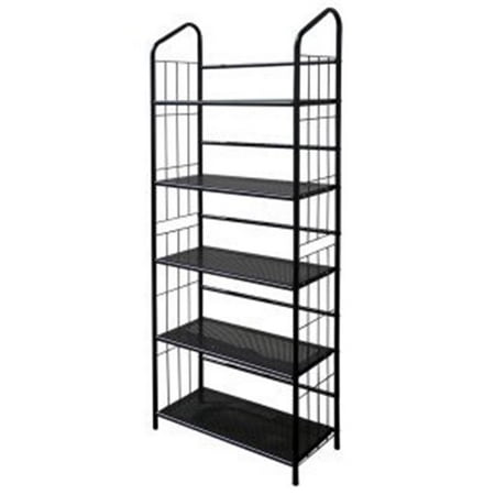 5 Tier Metal Book Shelf, Black