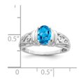thumbnail image 2 of Primal Gold 14 Karat White Gold 7x5mm Oval Blue Topaz Ring, 2 of 3
