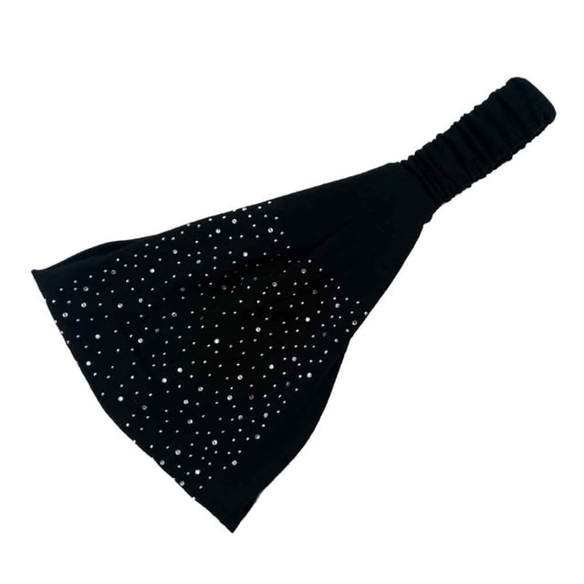 Minnieouse Diadema elástica ancha de algodón para mujer y niña, diadema para Yoga de Color puro, tocado para el cabello Accesorio para el cabello negro