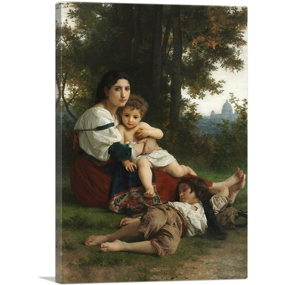 ARTCANVAS Rest 1879 Canvas Art Print by William-Adolphe Bouguereau - Size: 26" x 18" (0.75" Deep)