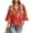 Red, variant on Womens Summer Tops Dressy Casual Tie Front 3/4 Batwing Sleeve Shirts Flowy V Neck Chiffon Blouse