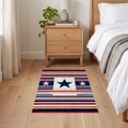 thumbnail image 3 of ODIKA 2'x3' Ultra-Soft Accent Mat, July Independence Fourth Stripe Decorative Covering Patriotic None Washable, Bare feet friendly, Easy Care Indoor rug for Bedside, Footrest, 3 of 7