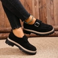 thumbnail image 4 of Black Shoes Flats Comfortable Round Toe Low Heel Casual Office Fashion Women Footwear Flock Material Size 39 Eu Weight 1.32 Lb, 4 of 9