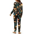 thumbnail image 5 of DISNIMO Mushroom Print Women Pajama Set 2 Piece Sleepwear Tops with Long Pants Casual Soft Pjs Lounge Set Long Sleeve Loungewear Crew Neck Nightwear with Pockets, S, 5 of 7