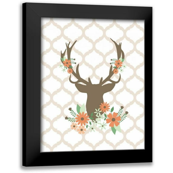 Robinson, Tamara 15x18 Black Modern Framed Museum Art Print Titled - Deer Flowers I