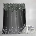 thumbnail image 3 of Shower Curtains for Bathroom, Black Grey Waterproof Fabric Shower Curtain, Modern Abstract Diamond Luxury Gradient Decorative Bathroom Curtain for Bathtub, 72"x84", No Hooks Included, 3 of 9