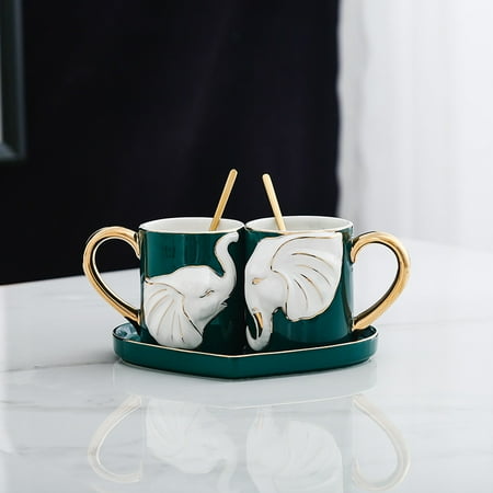 

Livesture Couple mug couple couple cup 4 style Elephant