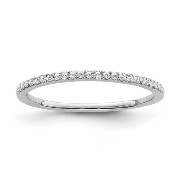 Araiya Fine Jewelry 10K White Gold Round-shape Lab Grown Diamond Wedding Band Ring ( 1/10 cttw, D-F Color, VS Clarity) Size 5.5