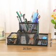 thumbnail image 5 of 1pc(black)desk Organizer, Metal Pencil Holder, Desk Shelf With Mesh Note Holder, 205 X 105 X 100 Mm, Multifunctional Desk Organizer, Office Storage Ac, 5 of 5