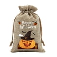 thumbnail image 3 of AZXY Halloween Drawstring Gift Bags Texture Pumpkin Print Candy Treat Pouches, Reusable Portable Multipurpose Goodie Sacks for Halloween Party Favors & Holiday Decor Storage, 3 of 7