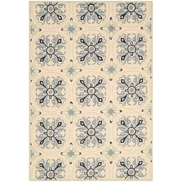 Safavieh Four Seasons 8' X 10' Hand Hooked Rug in Ivory and Blue