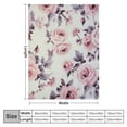 thumbnail image 4 of ARISTURING Decorative Throw Blankets: Soft Plush Lively Rose Floral Accent for Couch or Bed, Colored: Blush Pink Purple Navy Blue Grey White, 4 of 6