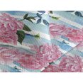 thumbnail image 3 of Ambesonne Roses Quilted Bedspread Set 3 Pcs, Pastel Colors Vintage Flowers, Twin, Pale Azure Blue Pale Pink, 3 of 4